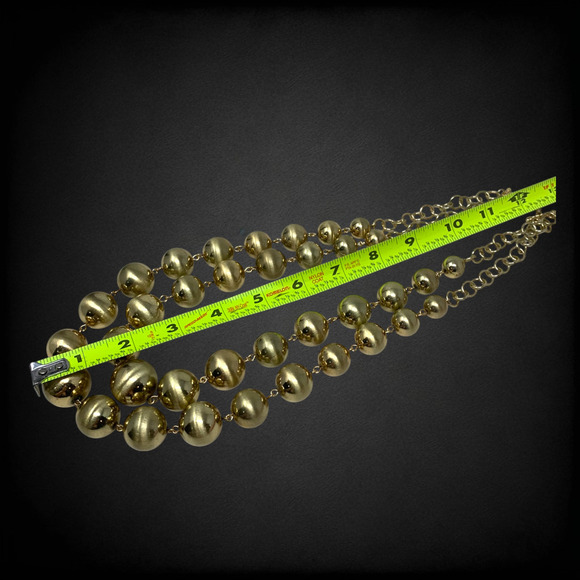 Vintage R.J. Graziano Graduated Beaded Necklace Oversize Statement Gold Tone - Picture 4 of 5